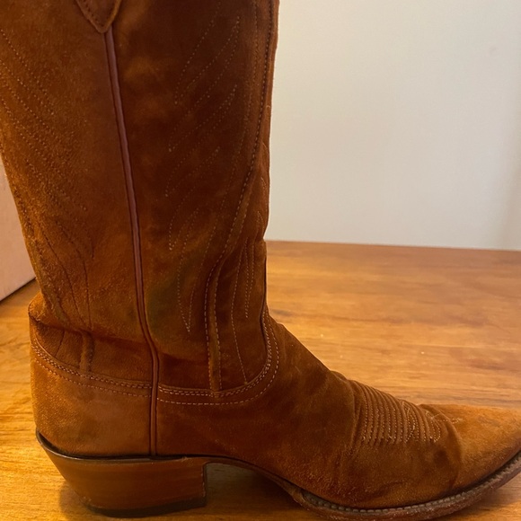 Brown Suede Cowboy Boots - Picture 11 of 12